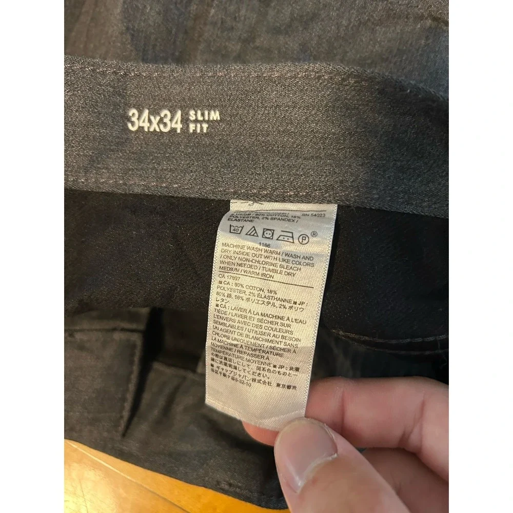 Banana Republic Travel Jeans Men's‎ 34x34 (Fits 37x34) Gray Slim Fit Stretch